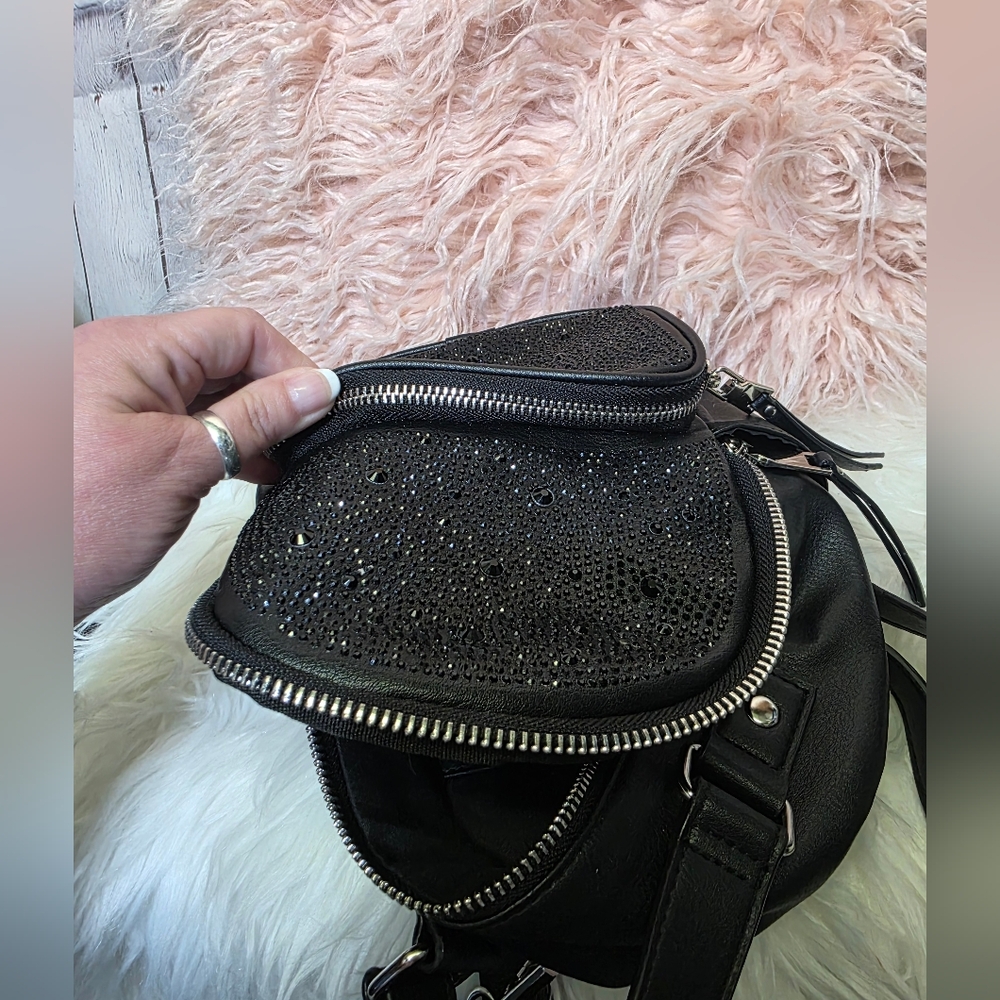 Madden NYC Black Sparkle Mini Backpack - Picture 5 of 7